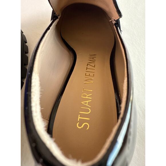 Stuart Weitzman Bedford Loafer Platform Slip On Womens 9.5 Black Patent Leather - Picture 10 of 13
